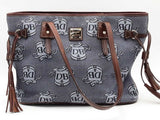 Dooney & Bourke Signature Logo Jacquard Tote Blue Aa0926pzsa