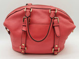 Michael Kors Bedford Coral Pink Pebbled Leather Bowling Handbag Do0426oxde