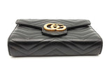 Gucci Matelasse Chevron Quilted Leather Gg Marmont Wallet With Chain Eb0626wexsa