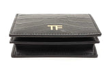 Tom Ford Classic Tf Crocodile Embossed Black Leather Wallet Eb0425orxdu