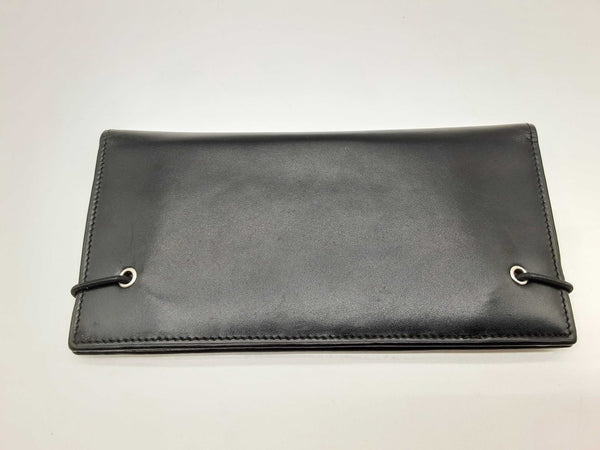 Prada Black Leather Notebook Check Holder Wallet Do0624lxzde