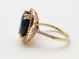 Sythentic Black Opal 14k Yellow Gold 4.1g Ring Size 5 Do0826cxzde