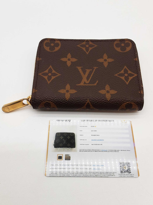 Louis Vuitton Brown Monogram Coated Canvas Zipper Wallet Do0425lsxde