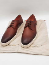 Santoni Brown Leather Derby Shoes Size 11 Eb1225lxzde