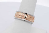 14k Two Tone Gold Floral Pattern Wedding Band 7.5 Grams Size 7.25 Eb0726rxzsa