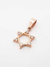 Diamond & 14k Rose Gold Star Of David Pendant 1.6 Grams Fw0425lrdu