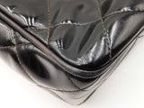 Chanel Square Camera Bag In Diamond-quilted Black Patent Leather Fw0526pezdu