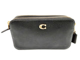 Coach Kira Black Polished Pebble Leather Crossbody Bag Do1124wrde