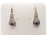Amethyst 0.925 Silver 1.8g Knot Dangle Stud Earrings Do0725lide