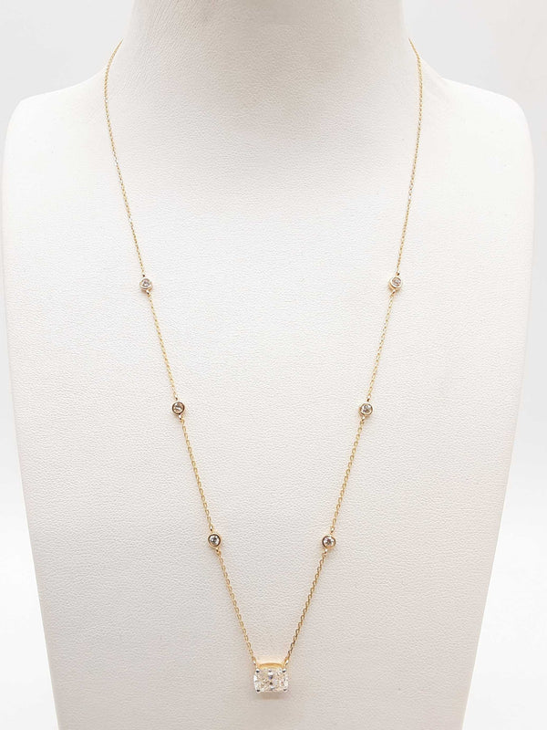 0.90 Cttw Lab Grown Diamonds 14k Yellow Gold 2.1g Necklace 18 In Do1225rcrde