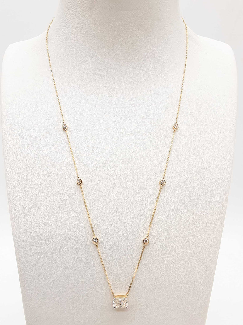 0.90 Cttw Lab Grown Diamonds 14k Yellow Gold 2.1g Necklace 18 In Do1225rcrde