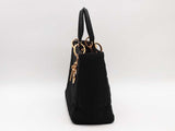 Christian Dior Cloth Quilted Lady Dior Bag Black Aa0726przsa