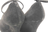 Gucci Black Suede Ankle Strap Wedges Size 6.5 B Eb0526lxzsa