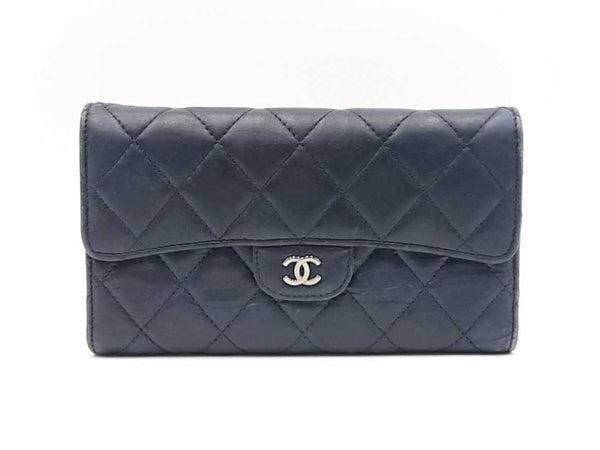 Chanel Timeless Classic Matelassé Navy Blue Lambskin Wallet Fw0225wrxdu