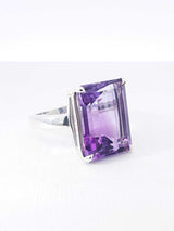 Tiffany & Co. Sparklers Amethyst & Silver Cocktail Ring 6.5g Size 6 Fw1026wrxdu