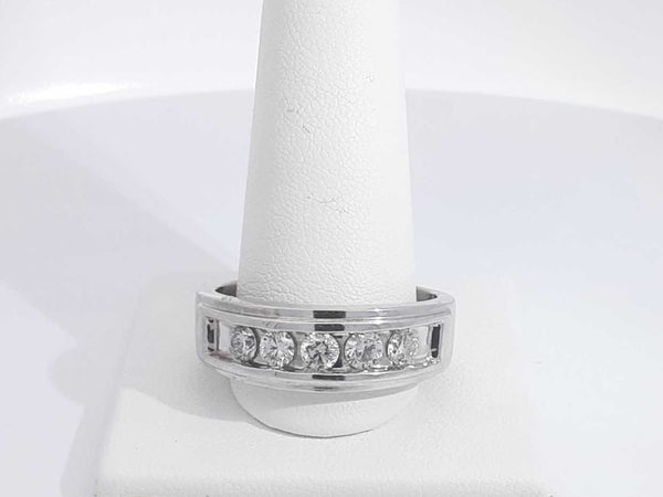 1 Cttw Diamond 10k White Gold Wedding Band 8.5 Grams Size 12.5 Aa0625irzsa
