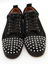 Christian Louboutin  Black Glitter Louis Junior Spikes Size 43 Eb0326lorde