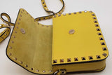 Valentino Garavani Yellow Lime Green Leather Rockstud Crossbody Bag Eb0826lrxde