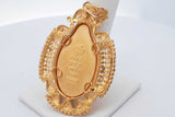 18k Yellow Gold Lady Fortuna Filigree Pendant 13.1 Grams Eb0526rcrsa