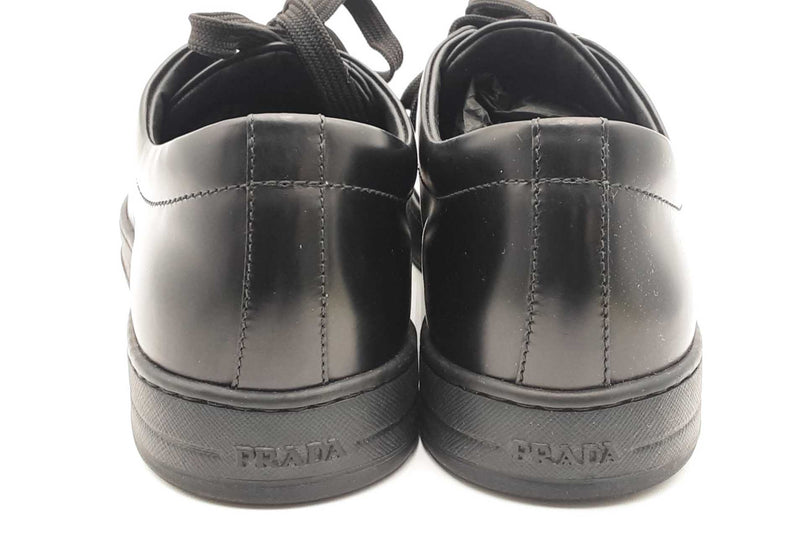 Prada Black Leather Sneakers Size 7 Eb1024orsa