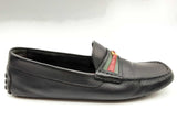 Gucci 648039 Aryton Web Stripe Black Leather Loafers Size G 11 Mens Do1124lexde