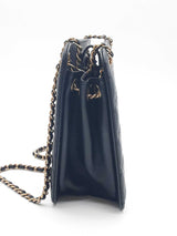 Chanel Quilted Black Leather Cc Chain Accordion Tote Bag Eb0726lsxzde