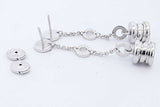 Bvlgari 18k White Gold B.zero 1 Drop Stud Dangle Earrings 10.6 Grams Eb0725exzde
