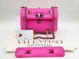 Valentino Garavani Roman Stud Small Pink Leather Shoulder Bag Fw0124lxzxdu