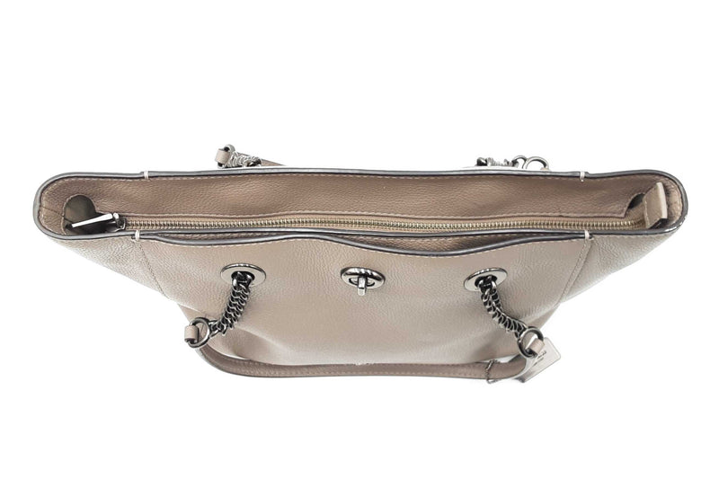 Coach Turnlock Chain Tote In Grey Pebbled Leather Fw0925rzdu