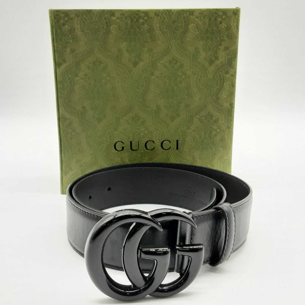 Gucci Gg Marmont 414516 Black Leather Belt Size 32 Lhorxde 144020014344