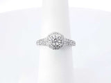 0.85 Cttw Diamond & 14k White Gold Halo Engagement Ring 3.9g Size 6 Fw0326prxdu