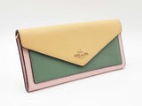 Coach Slim Envelope Wallet In Pastel Colorblock Crossgrain Leather Fw1125wzdu