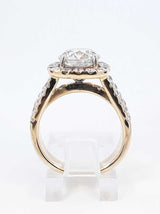3.59 Cttw Diamond & 14k Yellow Gold Halo Ring 7.8 Grams Size 5.75 Fworxzdu
