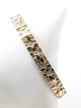 10k Yellow Gold Nugget Bracelet 13.5 Grams 7 Inch Fw0826izxdu