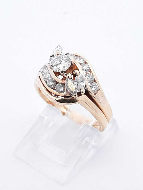 1.67 Cttw Diamond & 14k Yellow Gold Bridal Set 4.6 Grams Size 5.5 Fw0825lwrxdu