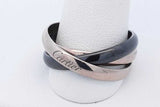 Cartier 18k White Gold & Black Ceramic Trinity Ring 8.5g Size 68/12.5 Eb126rxzde