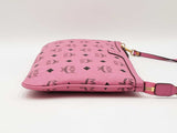 Mcm Stark Wristlet Pouch In Pink Visetos Coated Canvas Fw0525lrzdu