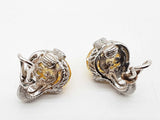 Judith Ripka Pale Yellow Citrine 0.925 Silver 18.6g Clasp Earrings Do0426rxde
