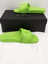Versace Medusa Neon Green Pool Slides Size 44 Eb0625crsa