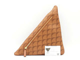 Mcm Himmell Triangle Pouch In Cognac Lauretos Coated Canvas Fw0725crdu