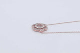 Approx. 0.38ctw Diamond Flower Neckalce 10k Rose Gold 1.71g 17 Inch Eb1224wxzsa