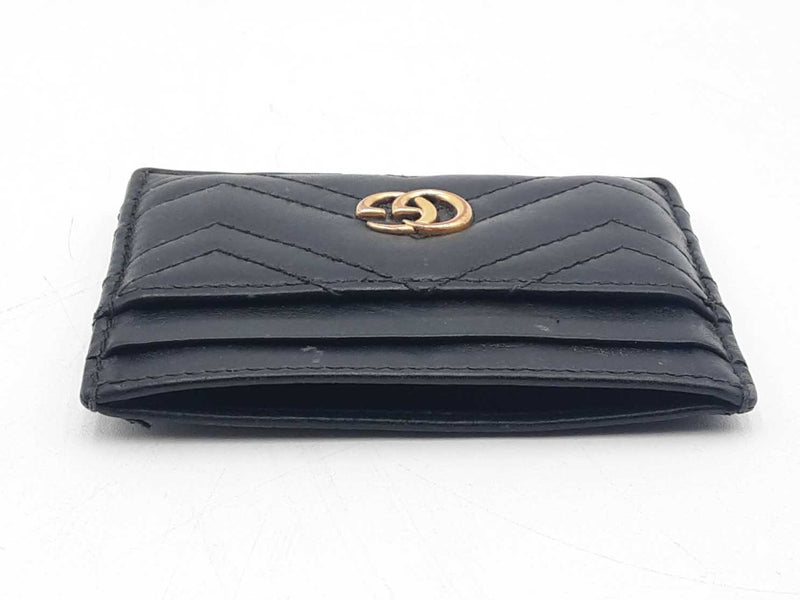 Gucci Marmont Black Leather Card Case Sd0925lzxsa