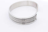 925 Sterling Silver Cuff Bracelet 27.5 Grams Eb1024losa