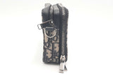 Christian Dior Oblique Jacquard Double Zip Pouch With Strap Eb0326ixzsa