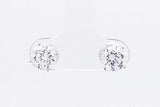 2.0cttw Lab Grown Diamond Stud Screwback Earrings 14k White Gold 1.1g Eb326wcrsa