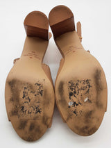 Kate Spade Taupe Tan Leather Slingback Heels Size Us 8m Do0525lxde
