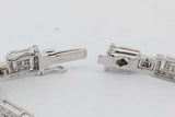 2.08cttw Diamond Greek Key Bracelet In 18k White Gold 15.8g 6.5 In Eb0926lpxzsa