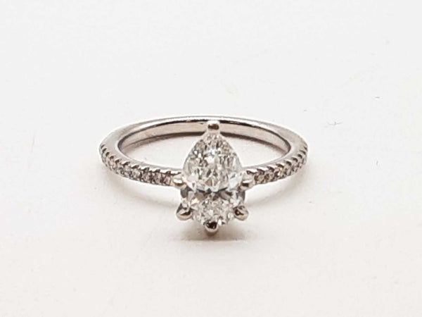 14k White Gold 1.01ct Pear Cut Diamond Ring Size 4.75 Doorxzde 144020010682