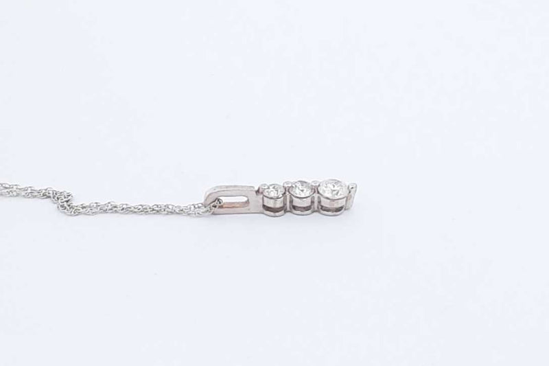 Approx. 0.22ctw Diamond 14k White Gold Pendant & 10k Chain 1.2g 18 In Eb1124pxdu