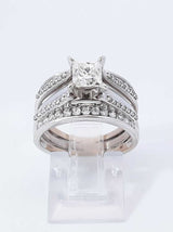 1.96 Cttw Diamond & 14k White Gold Bridal Set 8.5 Grams Size 7 Fw0724ozxzdu